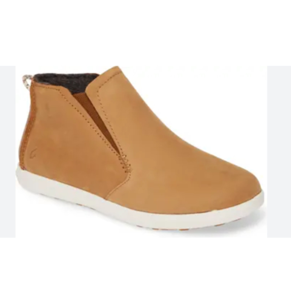 Olukai Hawai'iloa Manu Hope Tan Suede Leather Slip On Boot Womens 7.5